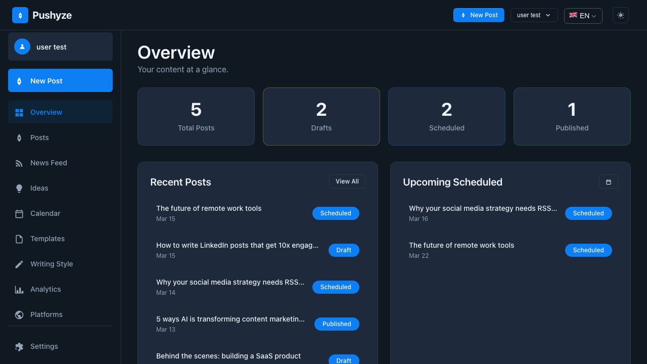 Pushyze Dashboard